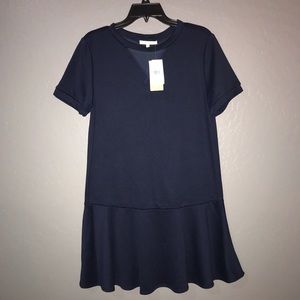Navy Blue Copper Key Sweater Dress